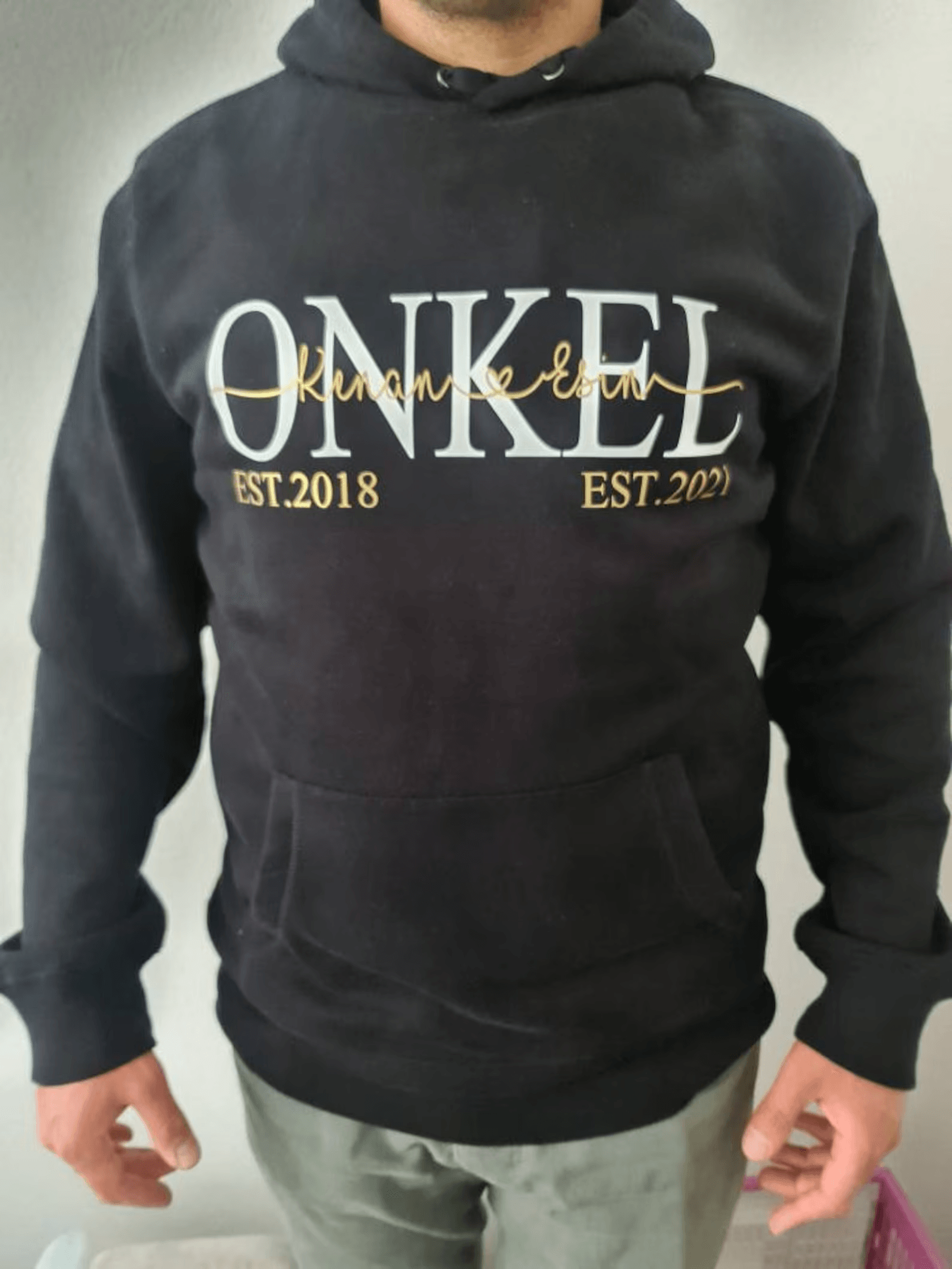 Hoodie Onkel, Pullover Herren, Wunschtext