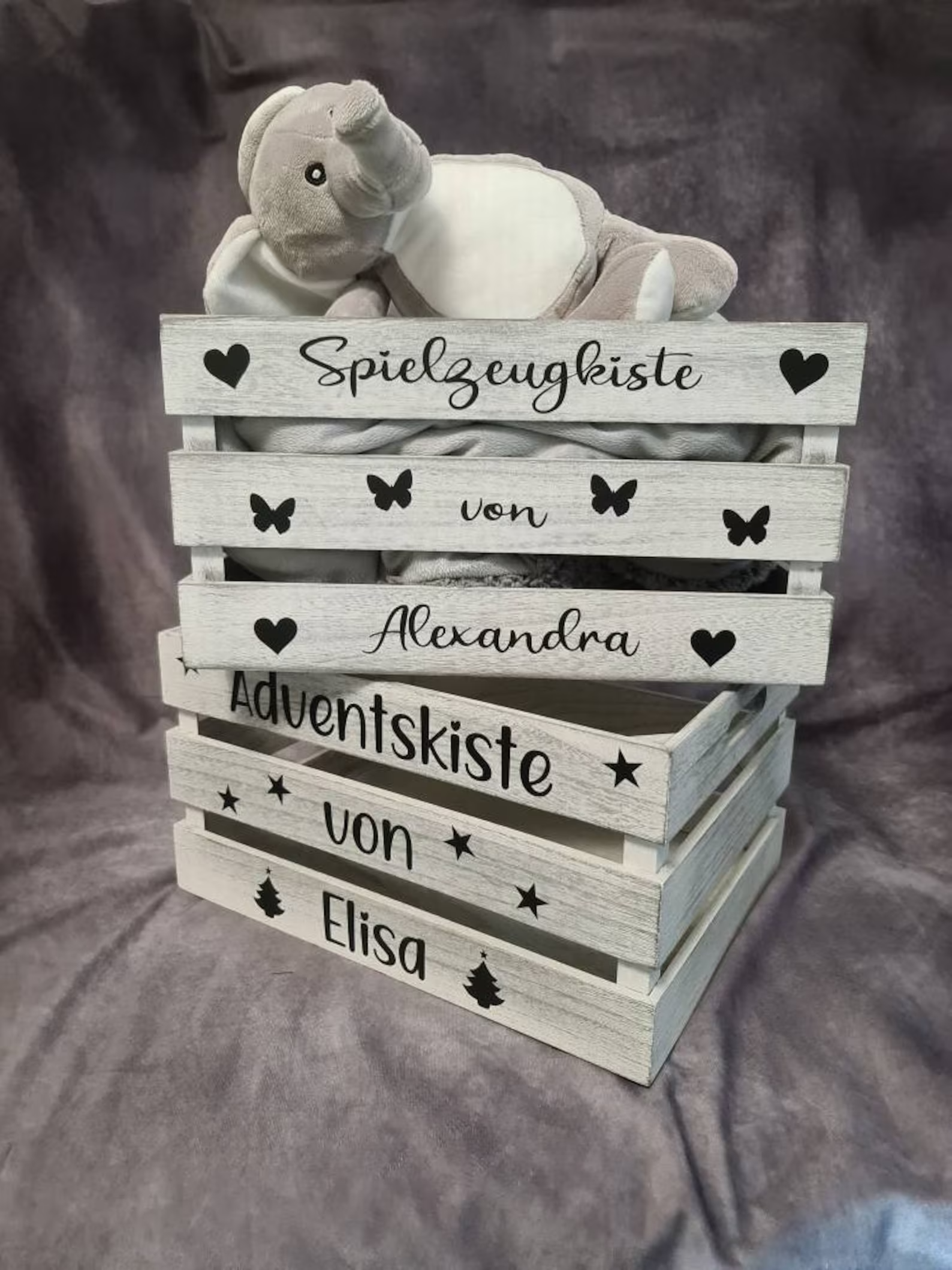 Spielzeugkiste Schatzkiste - Personalisierter Schriftzug