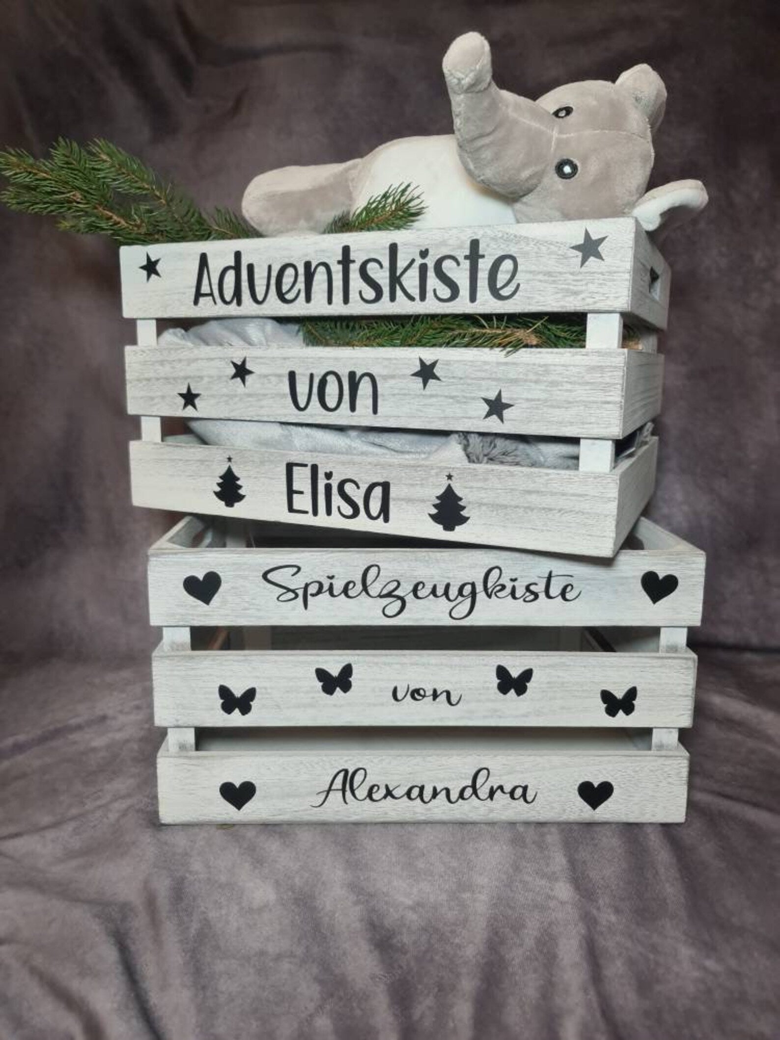 Spielzeugkiste Schatzkiste - Personalisierter Schriftzug