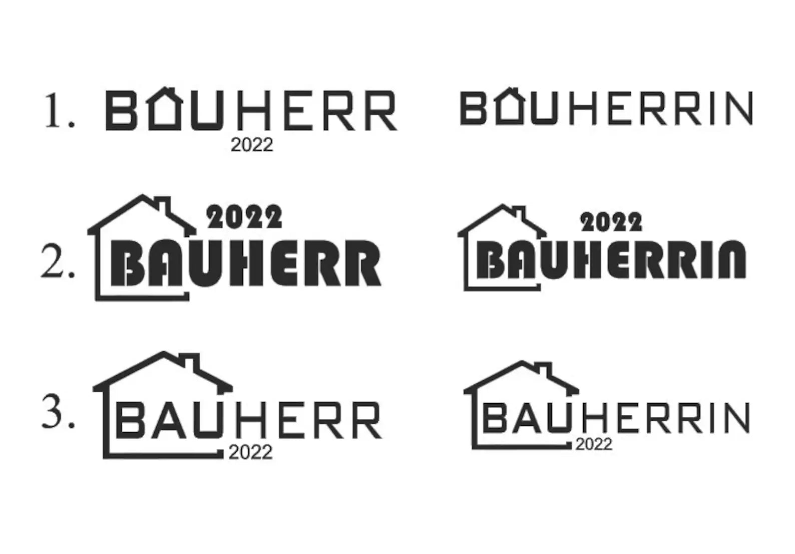 Schriftzug, Bügelbild, Bauherr, Bauherrin, Textilien, personalisiert