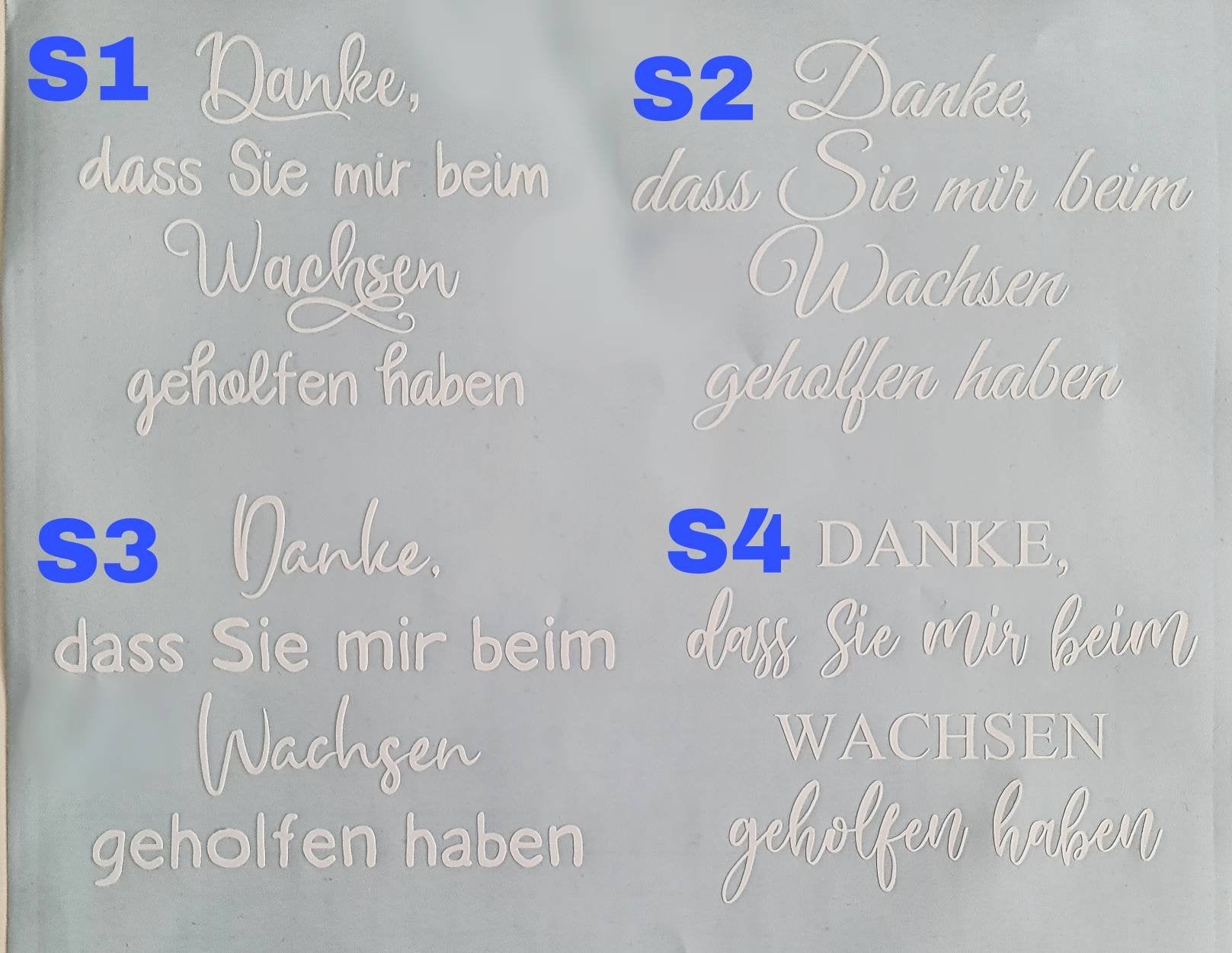 Blumenstecker Acryl Plexiglas, Schriftzug, Danke, dass du mir beim Wachsen geholfen hast, Blumentopf, Kindergarten, Schule, Kita